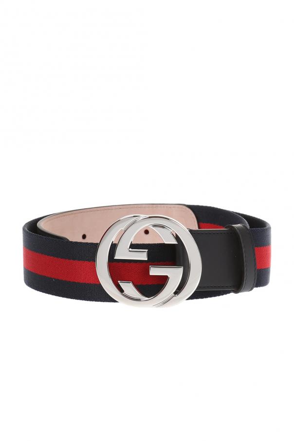 Gucci blue and red stripe belt online